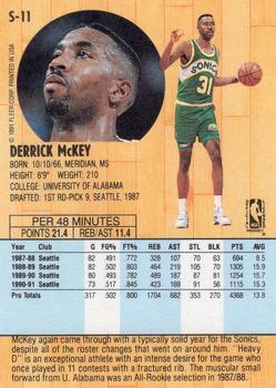 1991-92 Fleer Tony's Pizza #S-11 Derrick McKey Back