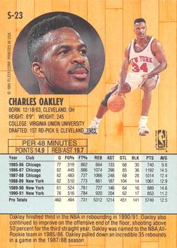 1991-92 Fleer Tony's Pizza #S-23 Charles Oakley Back
