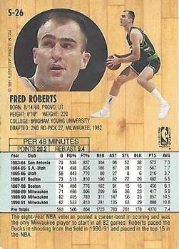 1991-92 Fleer Tony's Pizza #S-26 Fred Roberts Back