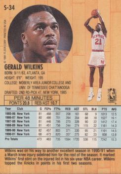 1991-92 Fleer Tony's Pizza #S-34 Gerald Wilkins Back