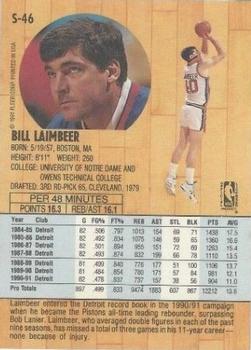 1991-92 Fleer Tony's Pizza #S-46 Bill Laimbeer Back