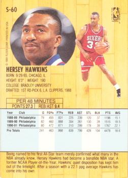 1991-92 Fleer Tony's Pizza #S-60 Hersey Hawkins Back