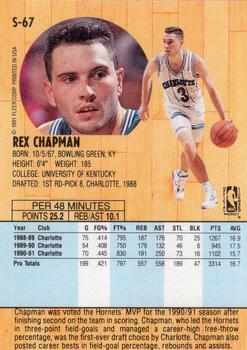 1991-92 Fleer Tony's Pizza #S-67 Rex Chapman Back
