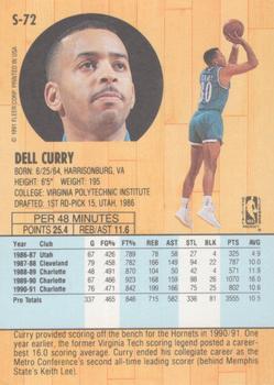 1991-92 Fleer Tony's Pizza #S-72 Dell Curry Back