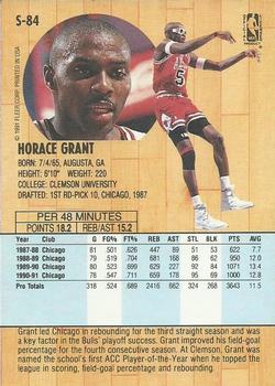 1991-92 Fleer Tony's Pizza #S-84 Horace Grant Back