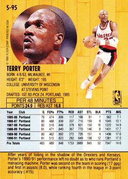 1991-92 Fleer Tony's Pizza #S-95 Terry Porter Back