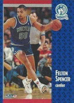 1991-92 Fleer Tony's Pizza #S-101 Felton Spencer Front