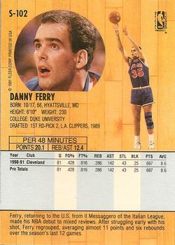 1991-92 Fleer Tony's Pizza #S-102 Danny Ferry Back