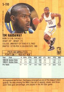 1991-92 Fleer Tony's Pizza #S-110 Tim Hardaway Back