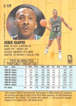 1991-92 Fleer Tony's Pizza #S-119 Derek Harper Back