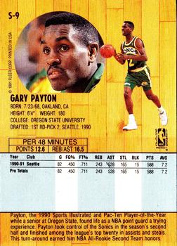1991-92 Fleer Tony's Pizza #S-9 Gary Payton Back