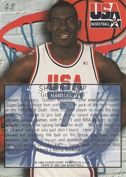 1994 Flair USA #43 Shawn Kemp Back