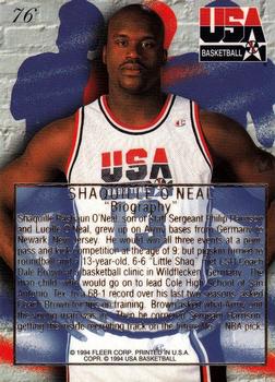 1994 Flair USA #76 Shaquille O'Neal Back