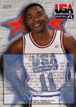 1994 Flair USA #101 Isiah Thomas Back