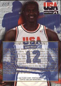 1994 Flair USA #108 Dominique Wilkins Back