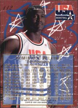 1994 Flair USA #112 Dominique Wilkins Back
