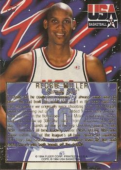1994 Flair USA #57 Reggie Miller Back