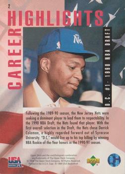 1994 Upper Deck USA #2 Derrick Coleman Back