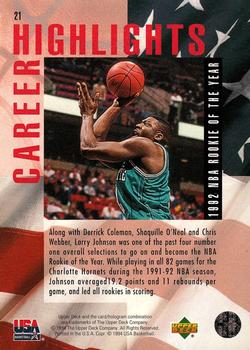 1994 Upper Deck USA #21 Larry Johnson Back