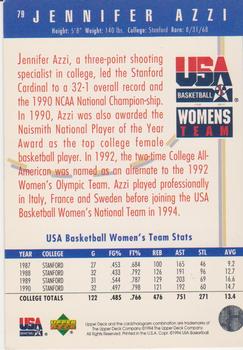 1994 Upper Deck USA #79 Jennifer Azzi Back