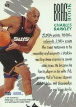 1996 SkyBox USA #63 Charles Barkley Back