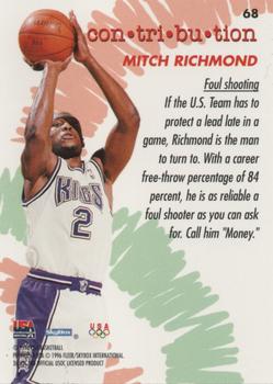 1996 SkyBox USA #68 Mitch Richmond Back
