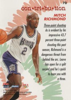 1996 SkyBox USA #70 Mitch Richmond Back