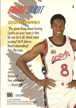 1996 SkyBox USA #5 Scottie Pippen Back
