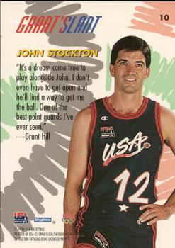 1996 SkyBox USA #10 John Stockton Back