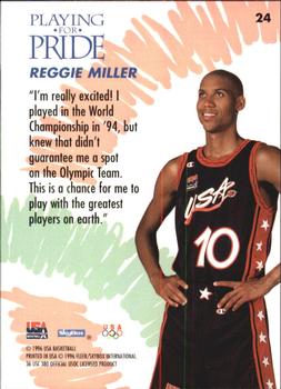 1996 SkyBox USA #24 Reggie Miller Back