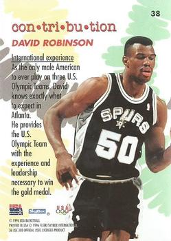 1996 SkyBox USA #38 David Robinson Back