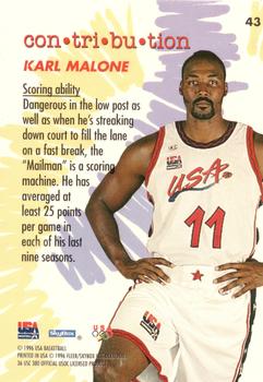 1996 SkyBox USA #43 Karl Malone Back