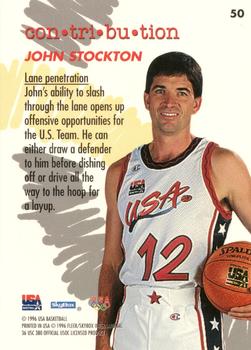 1996 SkyBox USA #50 John Stockton Back