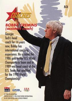 1996 SkyBox USA #52 Bobby Cremins Back