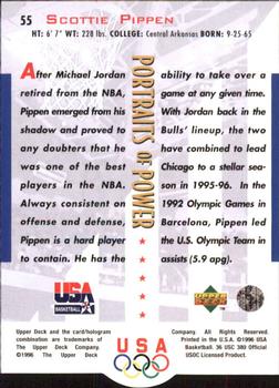 1996 Upper Deck USA #55 Scottie Pippen Back