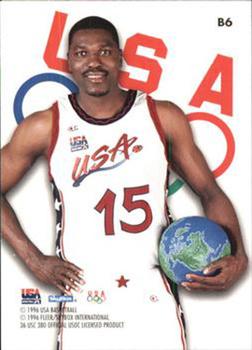 1996 SkyBox USA - Bronze Sparkle #B6 Hakeem Olajuwon Back