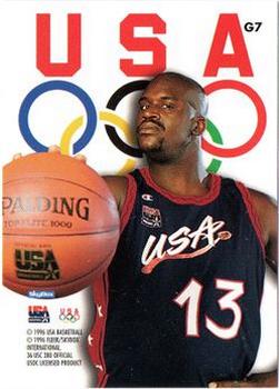 1996 SkyBox USA - Gold #G7 Shaquille O'Neal Back