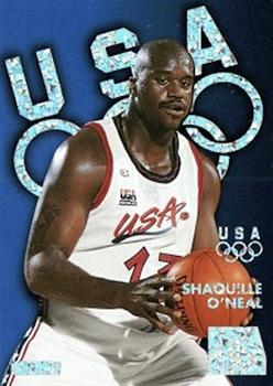 1996 SkyBox USA - Silver Sparkle #S7 Shaquille O'Neal Front