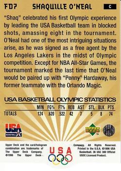 1996 Upper Deck USA - Follow Your Dreams Exchange Gold #FD7 Shaquille O'Neal Back