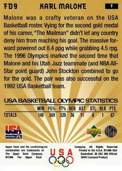 1996 Upper Deck USA - Follow Your Dreams Exchange Gold #FD9 Karl Malone Back