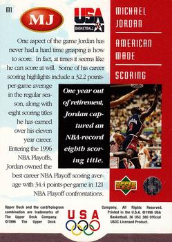 1996 Upper Deck USA - Michael Jordan: American Made #M1 Michael Jordan Back
