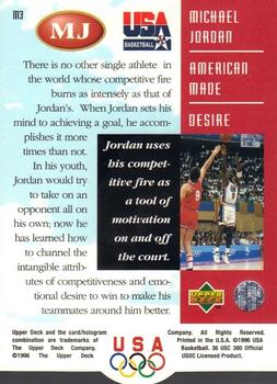 1996 Upper Deck USA - Michael Jordan: American Made #M3 Michael Jordan Back