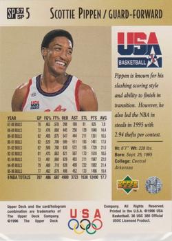 1996 Upper Deck USA - SP Career Statistics Gold #S7 Scottie Pippen Back