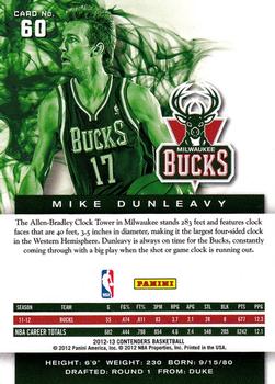 2012-13 Panini Contenders #60 Mike Dunleavy Jr. Back
