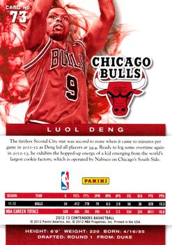 2012-13 Panini Contenders #73 Luol Deng Back