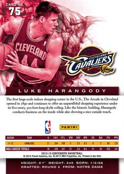 2012-13 Panini Contenders #75 Luke Harangody Back