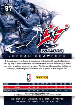 2012-13 Panini Contenders #97 Jordan Crawford Back