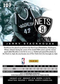 2012-13 Panini Contenders #107 Jerry Stackhouse Back