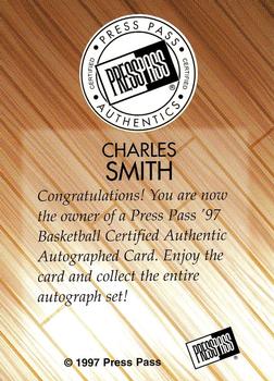1997 Press Pass - Autographs #NNO Charles Smith Back