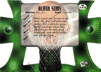 1997 Press Pass - Net Burners #NB16 Alvin Sims Back